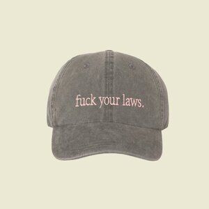 Harper Wilde | 'F*ck Your Laws' Baseball Cap (Stonewashed Black)
